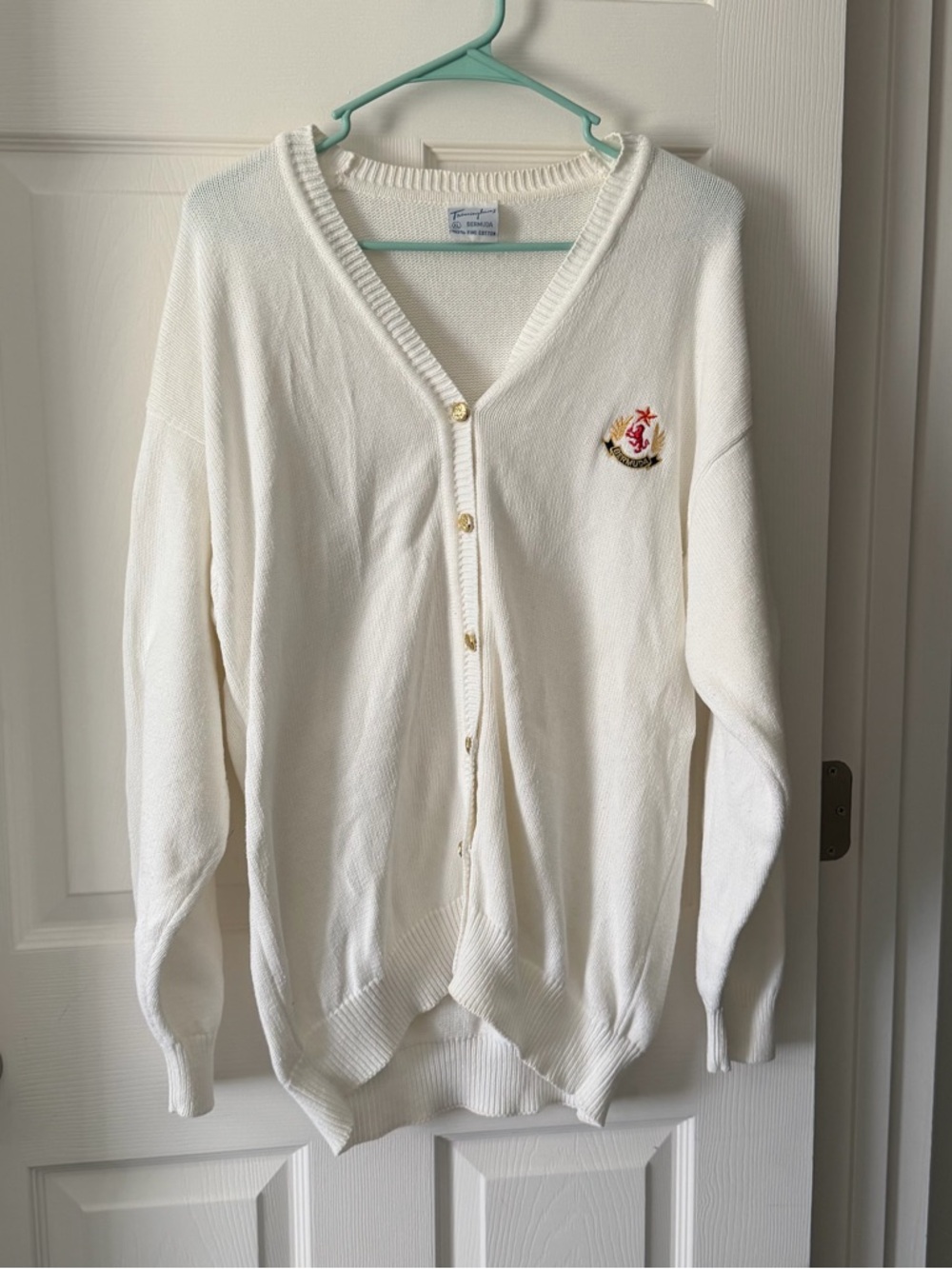 Trimingham’s Vintage 100% cotton V-neck British Imported cardigan